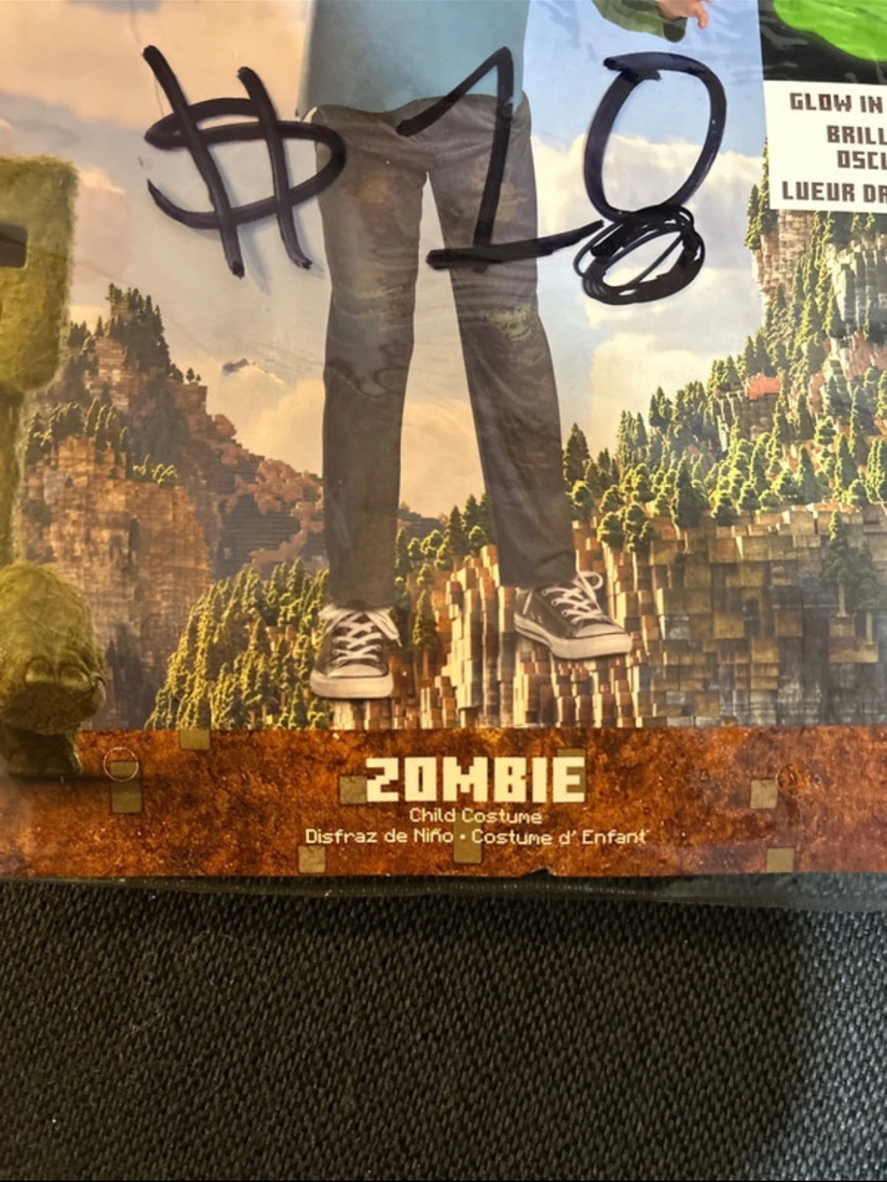 Minecraft Movie Kids Zombie Costume with Glow-In-The-Dark Mask - Blue & Green - Picture 5 of 7